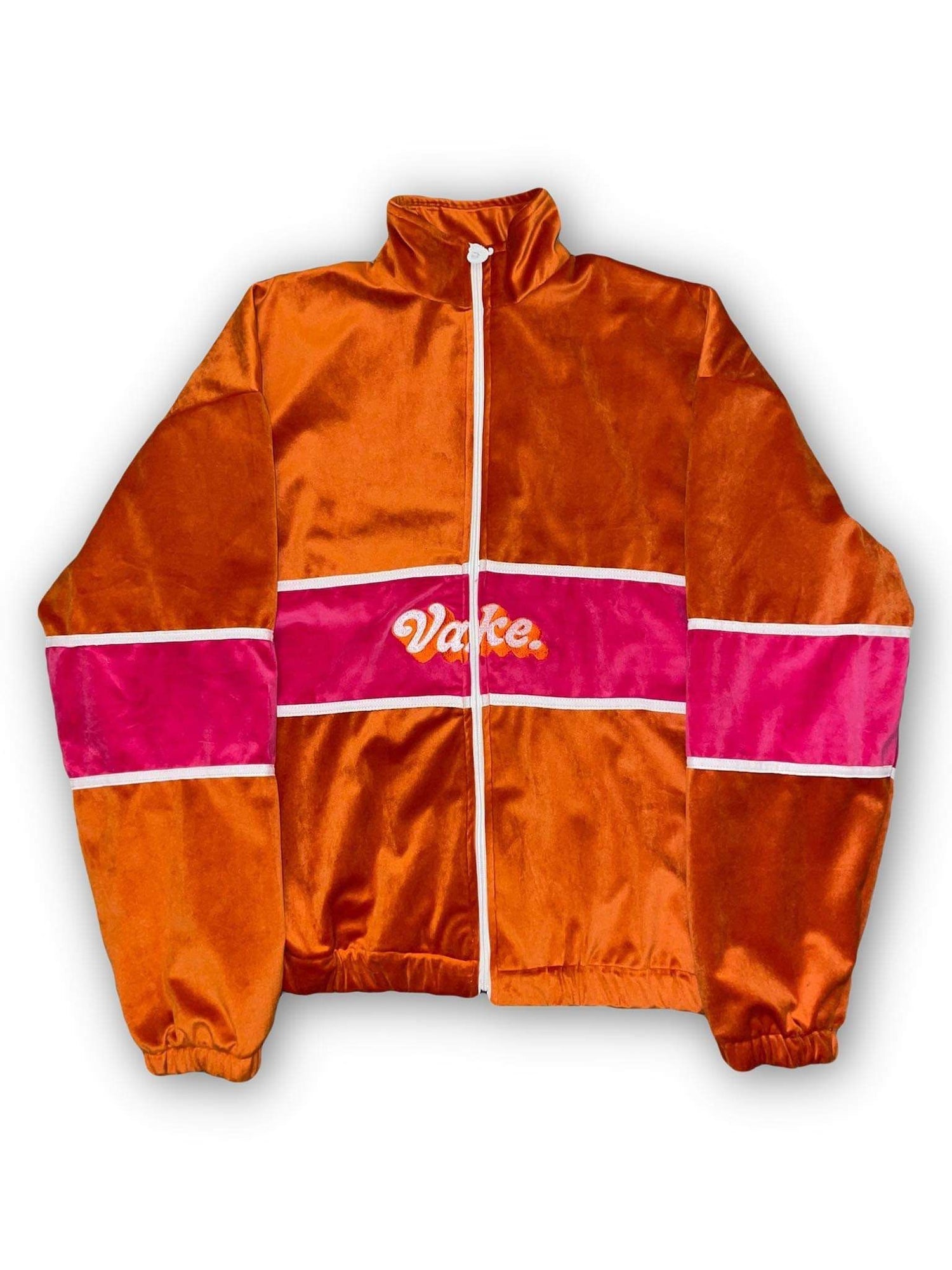 Orange & Pink Top Velvet Tracksuit