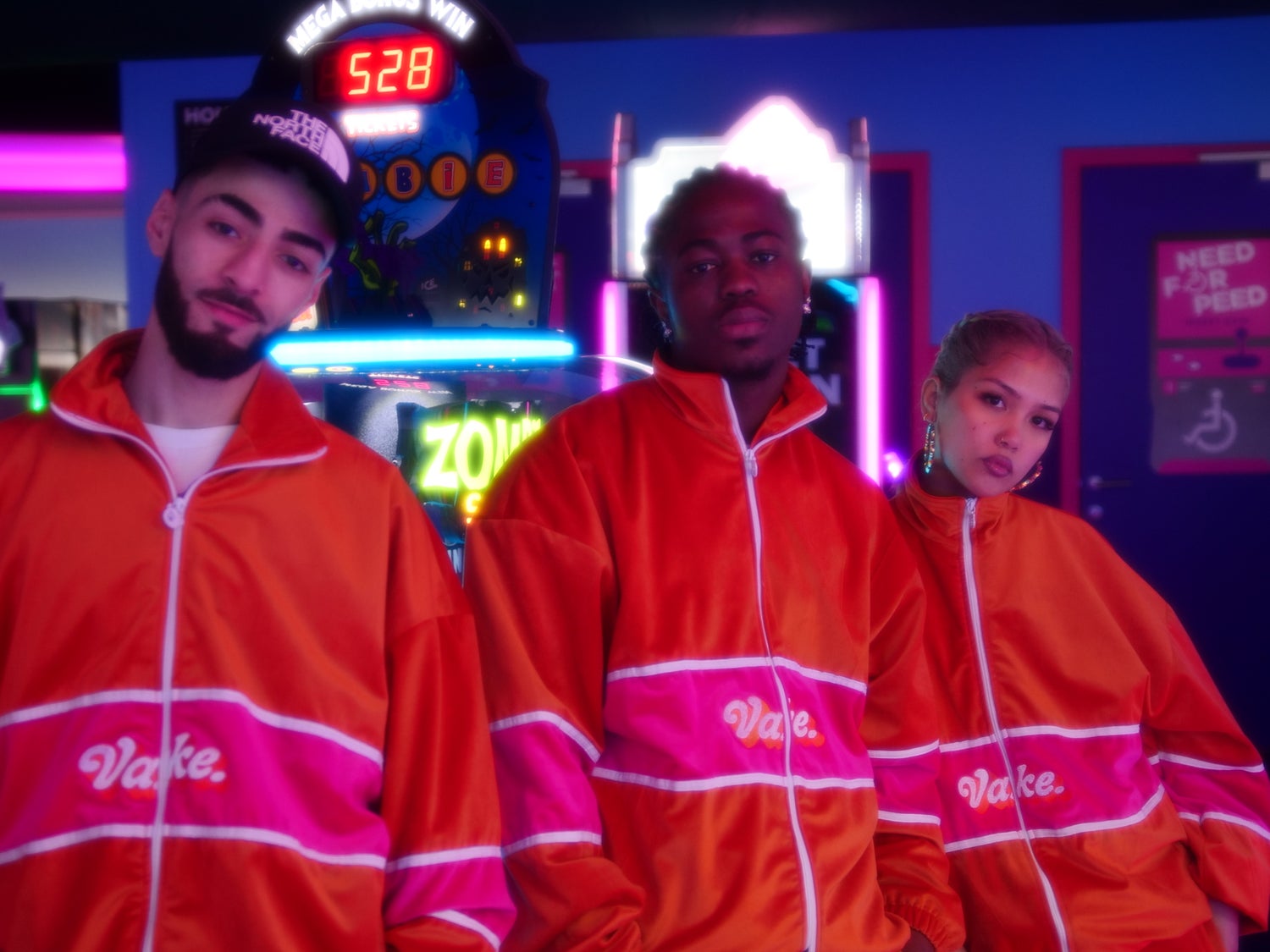 Orange & Pink Top Velvet Tracksuit