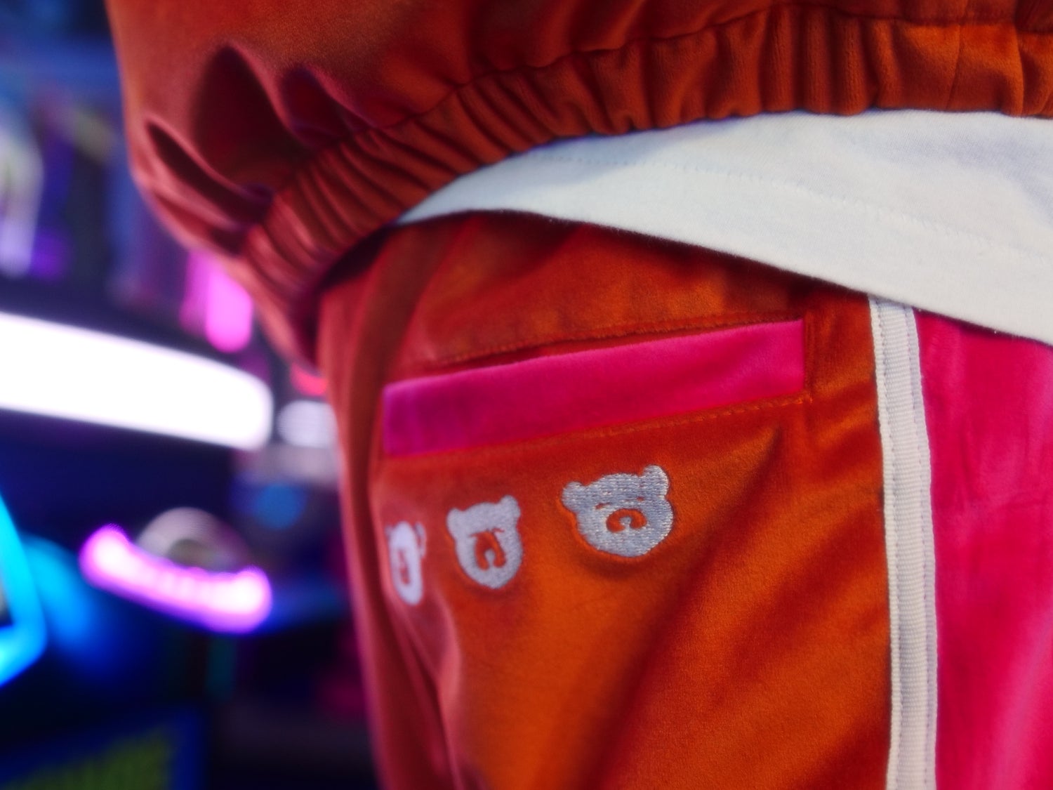 Orange & Pink Bottom Velvet Tracksuit