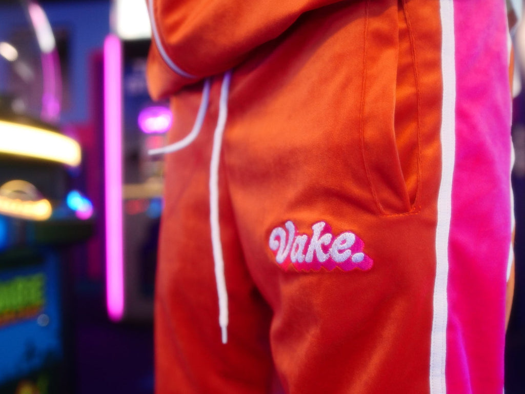 Orange & Pink Bottom Velvet Tracksuit