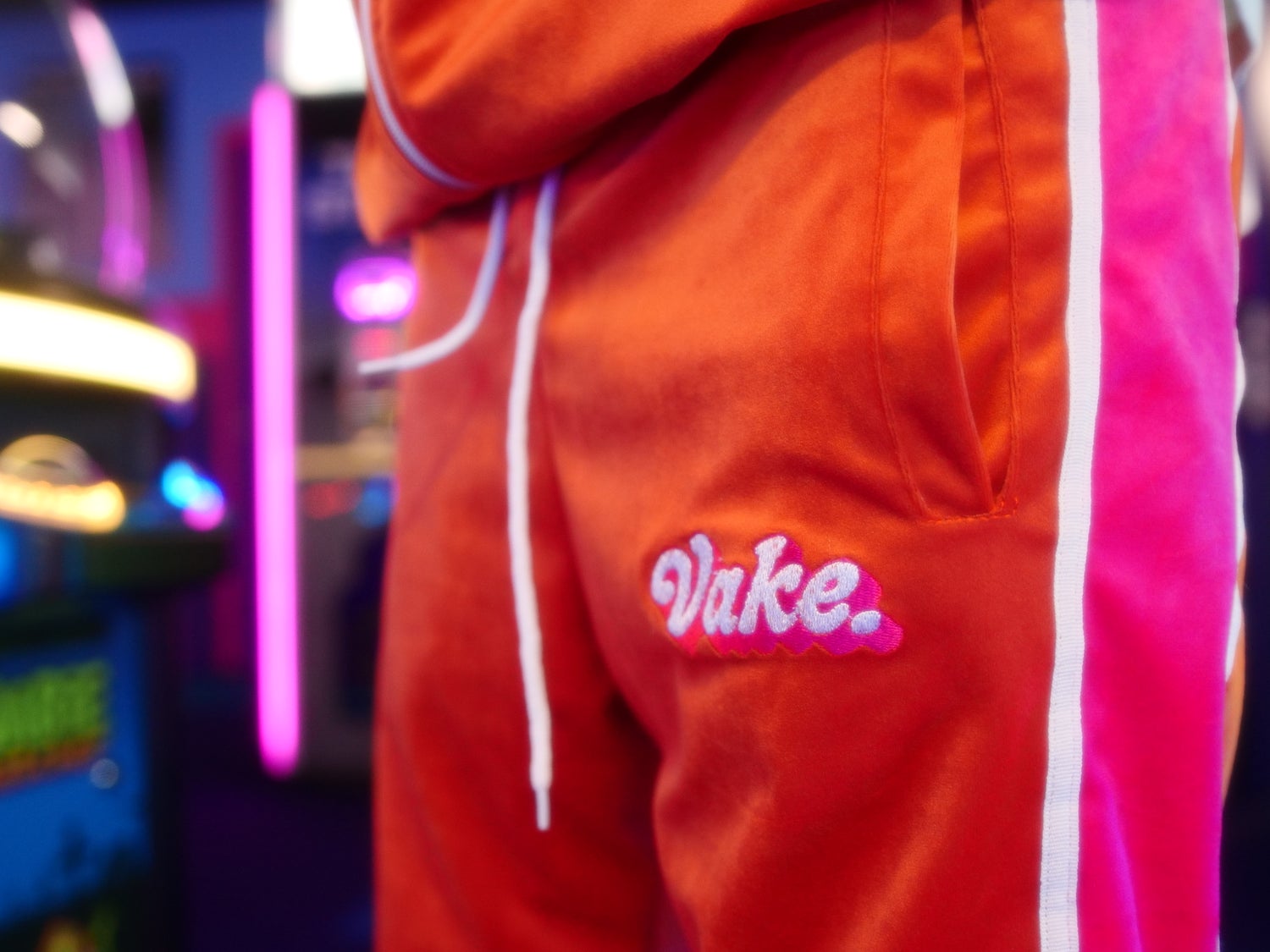 Orange & Pink Bottom Velvet Tracksuit